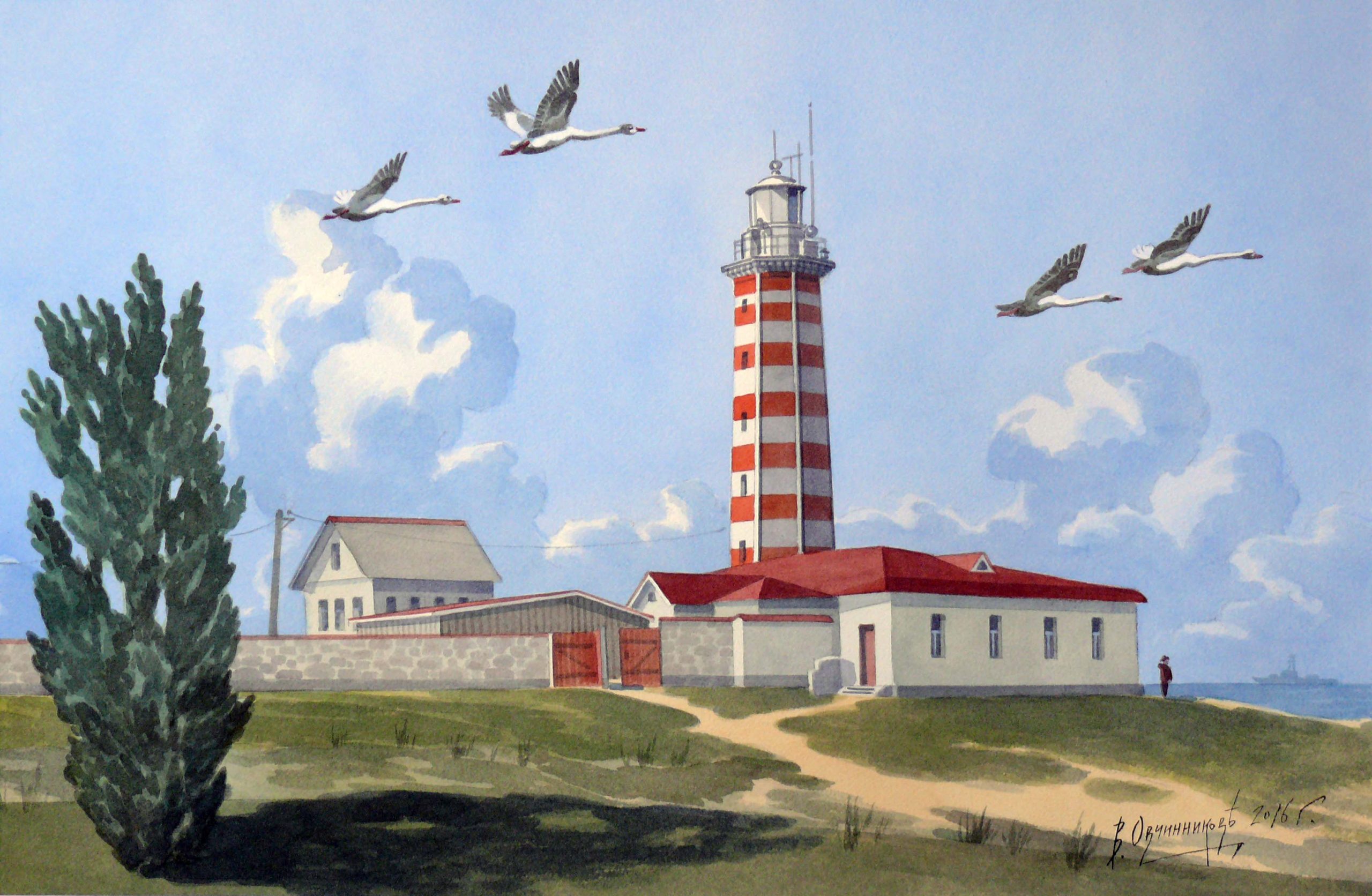 Картина маяка в Махачкале